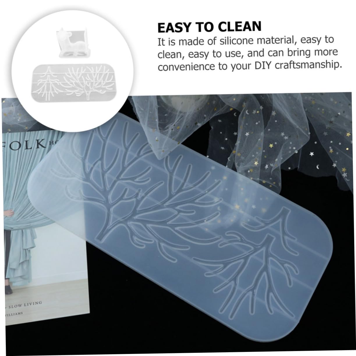 DOITOOL 2 Ensembles Moule Silicone pour Décorations Antler Époxy Outils DIY Pratiques pour Artisanat Décorations Personnalisées 2 Pièces * 2