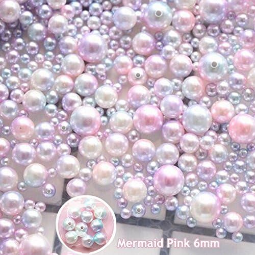 DzdzCrafts 200PCS 10mm Pink Mermaid Faux ABS Pearl Beads for Jewelry Making