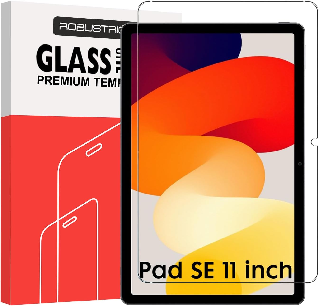 Robustrion Premium Tempered Glass for Redmi Pad SE Screen Protector Guard for Redmi Pad SE Tablet [Anti-Scratch] & [Smudge Proof] - Pack of 1