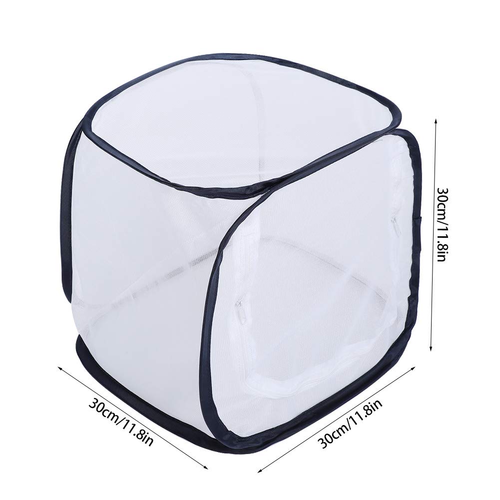 Alvinlite Filet à Insectes Pliable, Cage à Papillons 11,8" x 11,8" x 11,8", 5 Panneaux en Maille