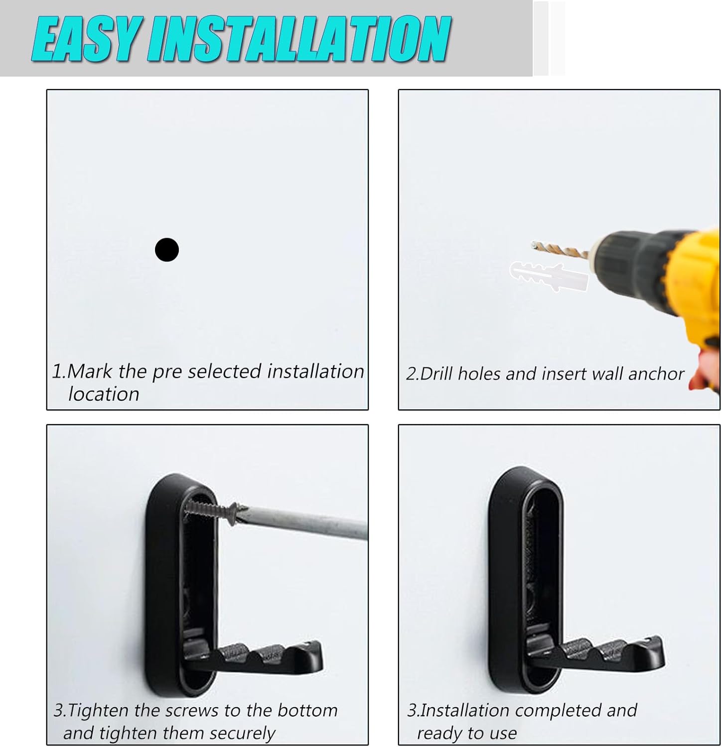 Folding Wall Hooks, Foldable Coat Hooks for Wall, Heavy Duty Valet Hooks for Closets, Space Saving for Hanging Clothes Coat Towels Hats Bags(Black,1pcs)