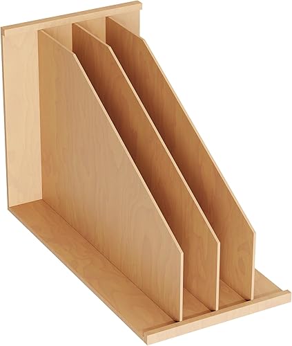 Dowell 4007 TD3 Wooden Vertical Tray Divider Organizer for Base 15" Cabinets - Kitchen Storage & Organization Accessories