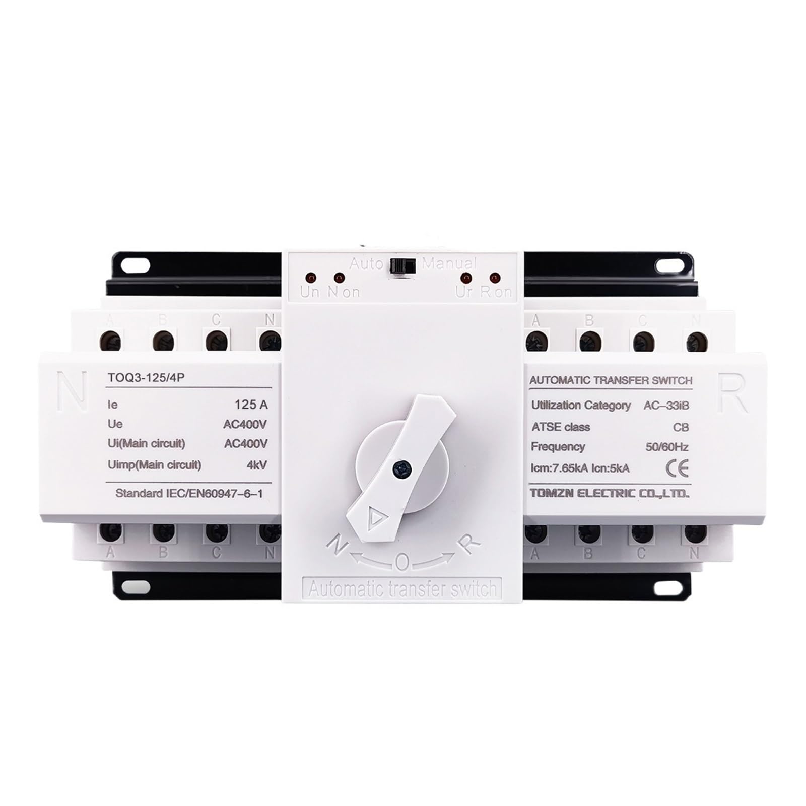 ATS 4P 125A trifase 4 Fili 230V MCB Tipo Dual Power Interruttore di trasferimento Automatico TOMZN TOQ3-4P/125 Generatore di energia fotovoltaica for Città