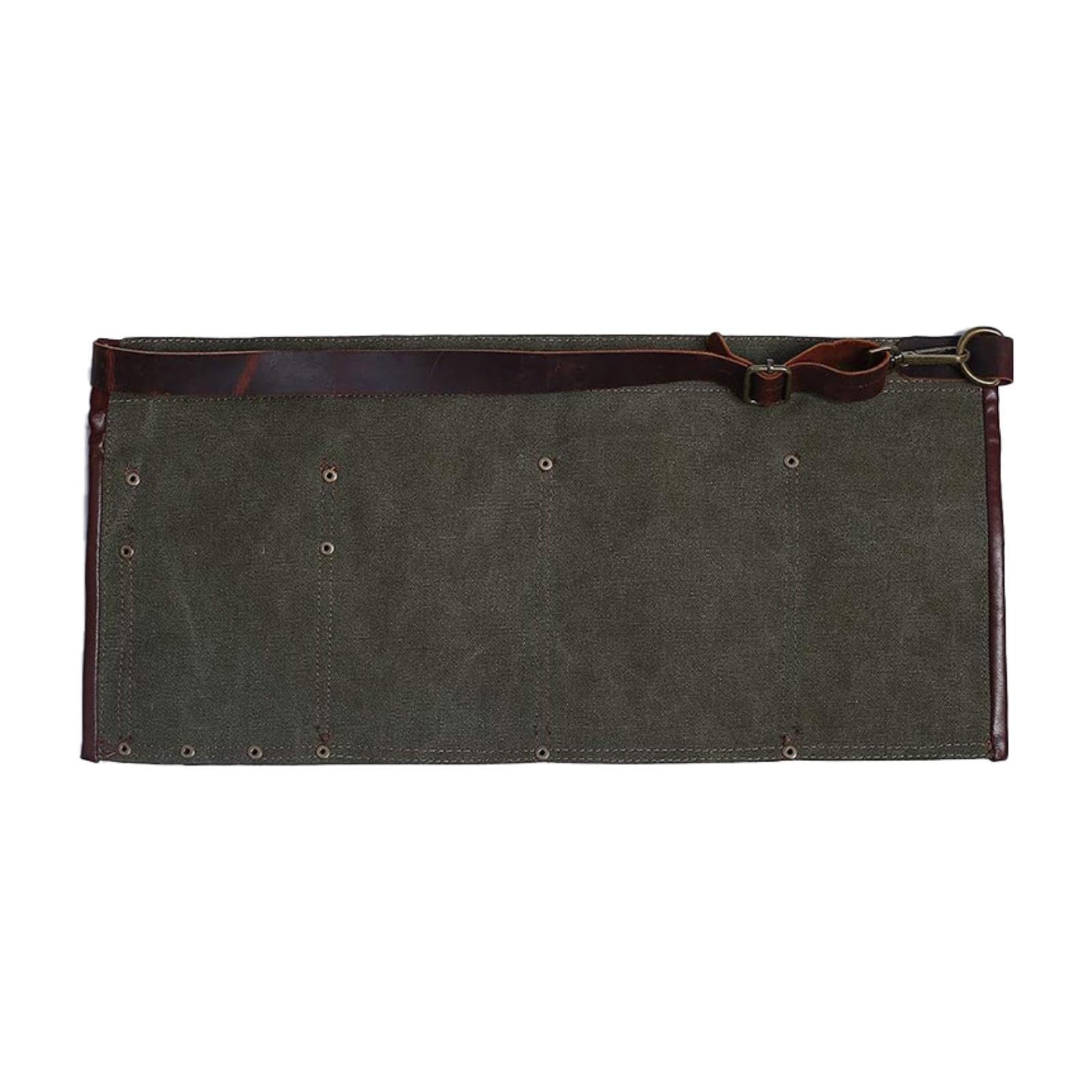 Waxed Canvas Tool Waist Apron Adjustable Belt Garden Apron for Men and Women Green-image-43