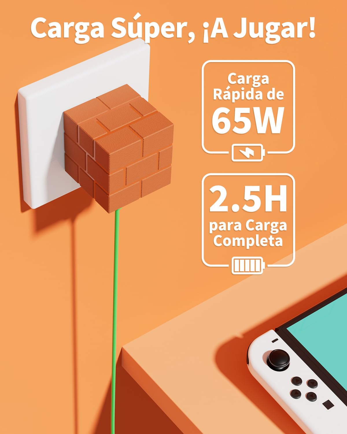 Cargador para Switch de 65 W, compatible con Nintendo/OLED/Steam Deck/Samsung Dex/iPad/MacBook, base de acoplamiento TV portátil para Switch con GaN y carga rápida PD USB-C