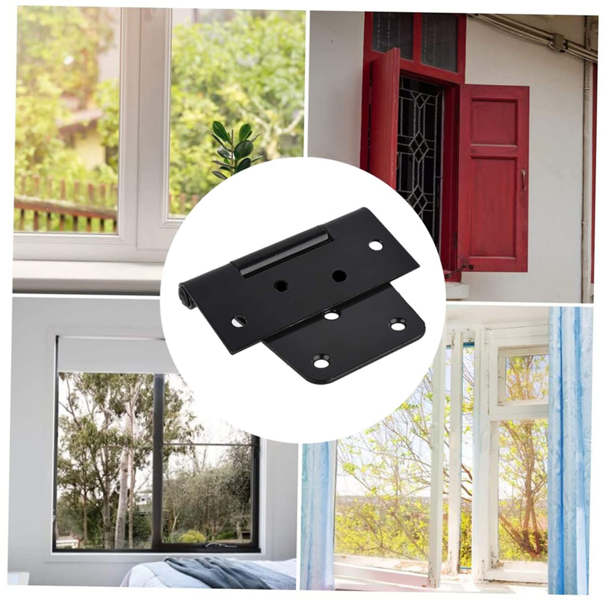 Operitacx Cerniere per Porte Pesanti in Acciaio Nero 4pezzi Cerniere Stabili e Resistenti per Camere da Letto e Residenze