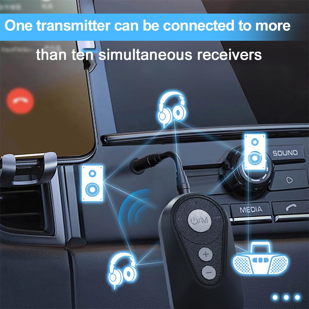 docooler Adattatore audio ad alta fedeltà, potente capacità di connessione a bassa latenza, interfaccia da 3,5 mm USB tipo C, trasmissione stabile a lunga distanza, ampiamente applicabile