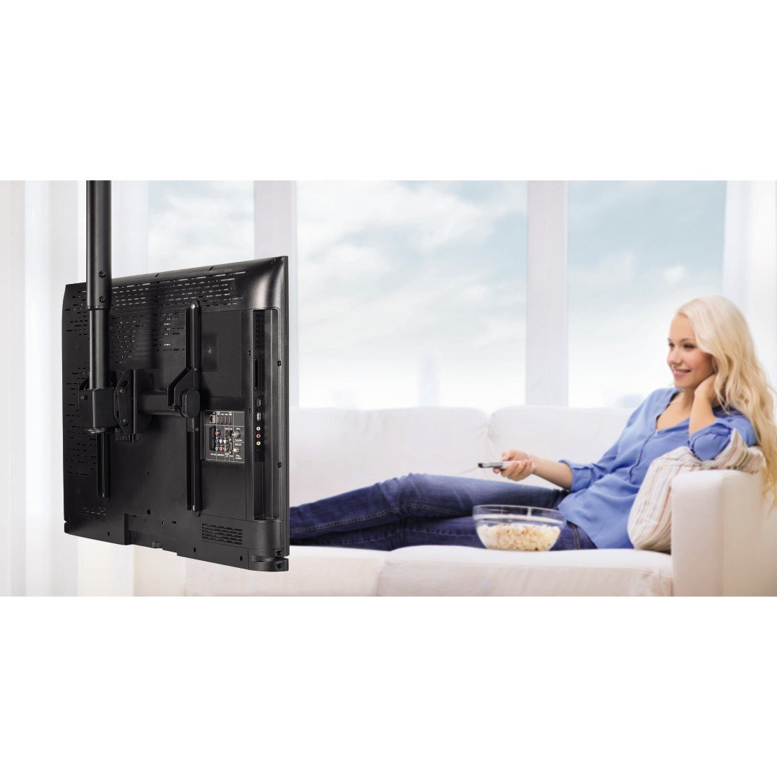 Hama 118655 Supporto per TV da soffitto, Nero