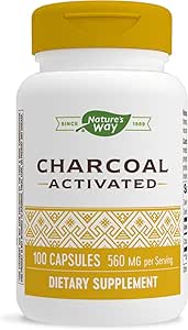 Nature's Way Activated Charcoal Supplement Gluten-Free 100 Capsules