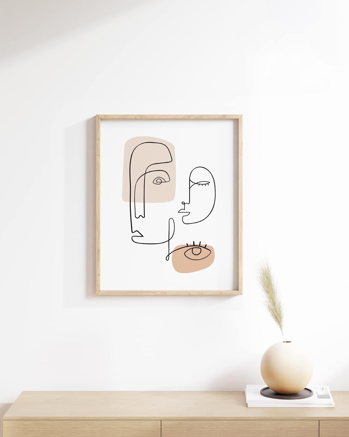 HAUS AND HUES ミニマリストポスター 抽象アート ニュートラル ウォールアート 女性 アートプリント 女性フィギュア ウ