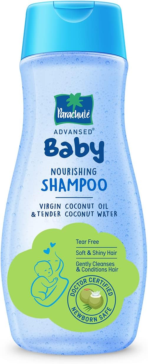 Parachute Advansed Baby Shampoo for Kids |Clear| Doctor Certified | Tear Free | Tender Coconut Water & Virgin Coconut Oil | Soft & Shiny Hair | 200ml