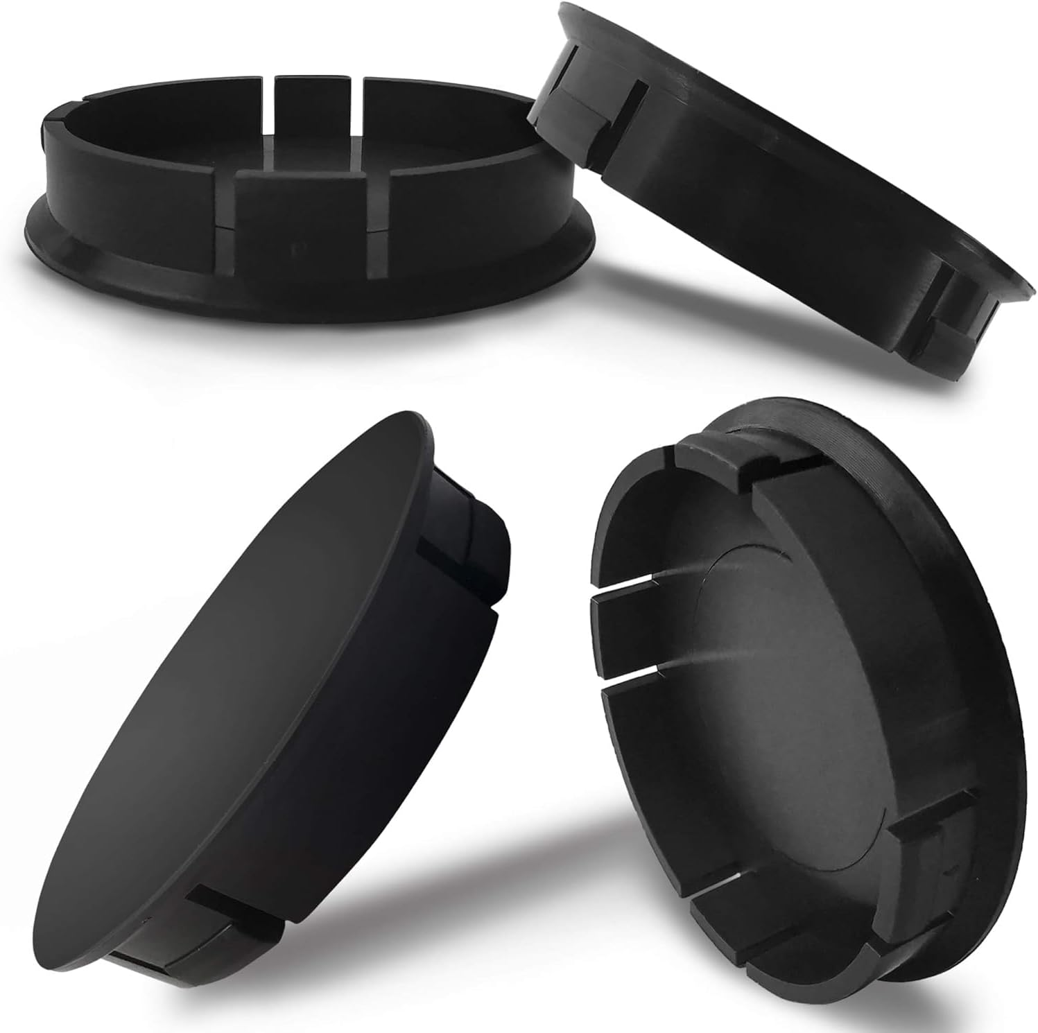 Biomar Labs 4 x 60mm Wheel Centre Caps Universal Plastic Hub Caps Set Durable Alloy Wheel Covers for Car Auto Tuning Exterior Styling with Multiple Designs (Black C 0)