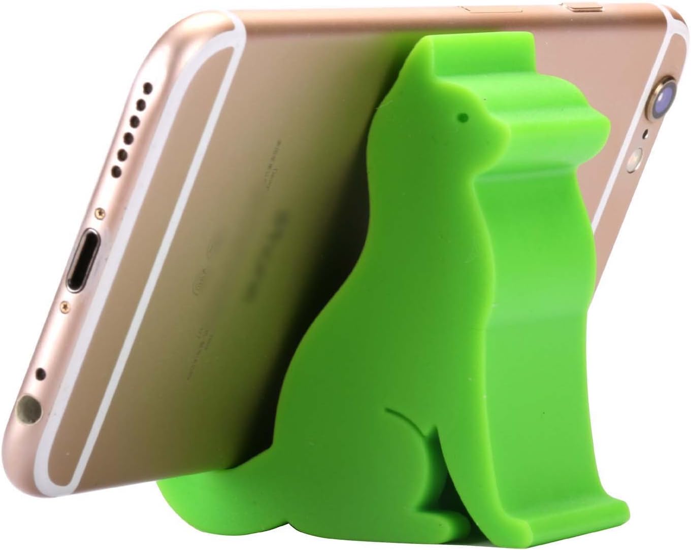 Plinrise Super Cute Phone Holder, Mini Cat Shaped Silica Gel Cellphone Stand, Animal Phone Mount for All Cellphone Free Your Hands (Green)