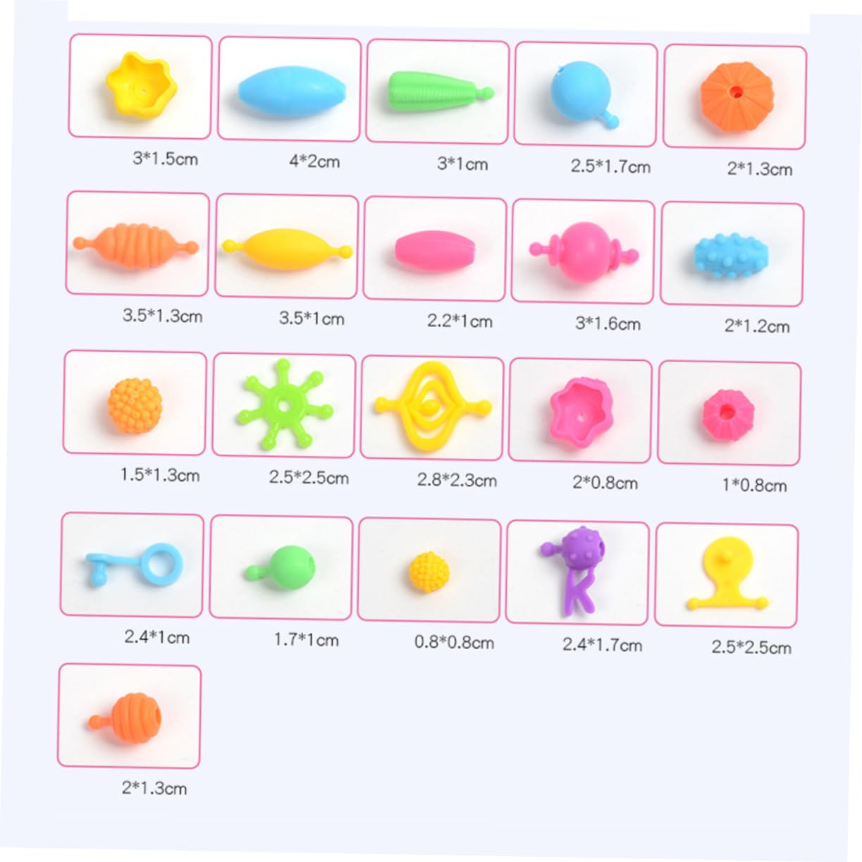 Hohopeti Juego de Cuentas de Plástico DIY para Niñas, 1 Caja