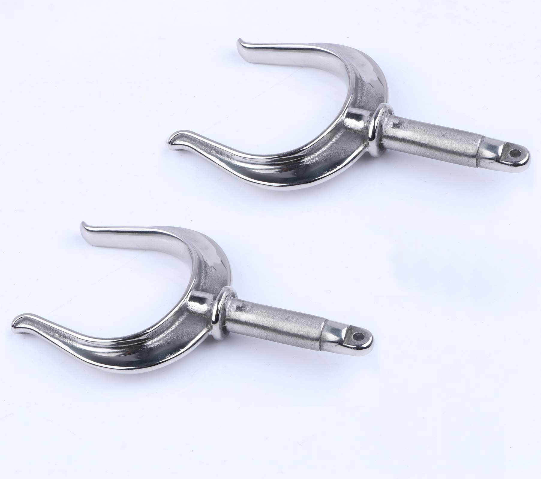 Premium Stainless Steel Oarlock Sockets, 2 Pack Canoe Rowlock Sockets, Marine Grade Paddles Brackets