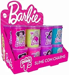 Slime Gelelé, Doce Brinquedo, Barbie, Pote 180 Gramas, Sortido, Display com 24