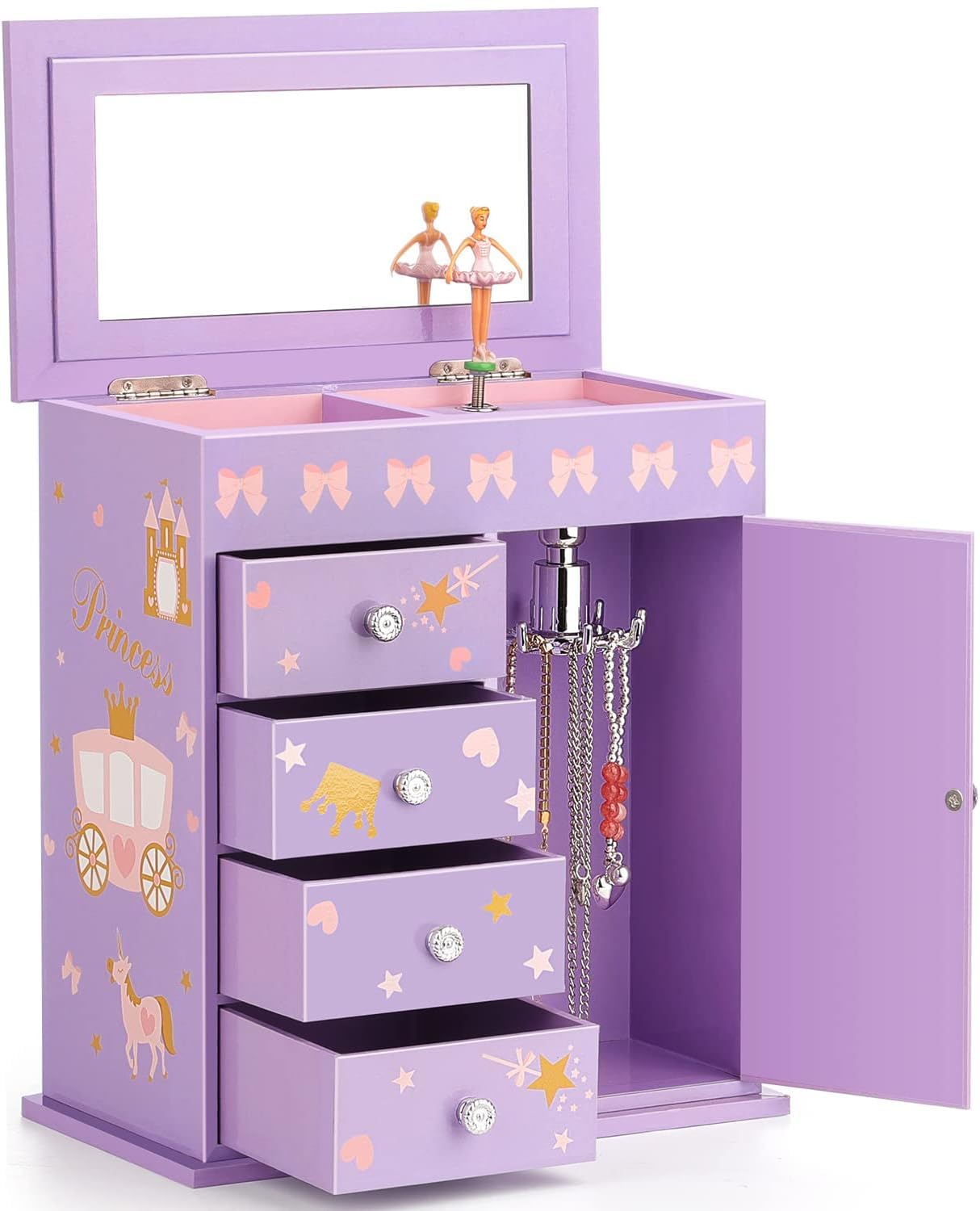 Caja de Joyas para Niñas con Música de Princesa y Sirena, Regalo de Cumpleaños 3-12 Años
