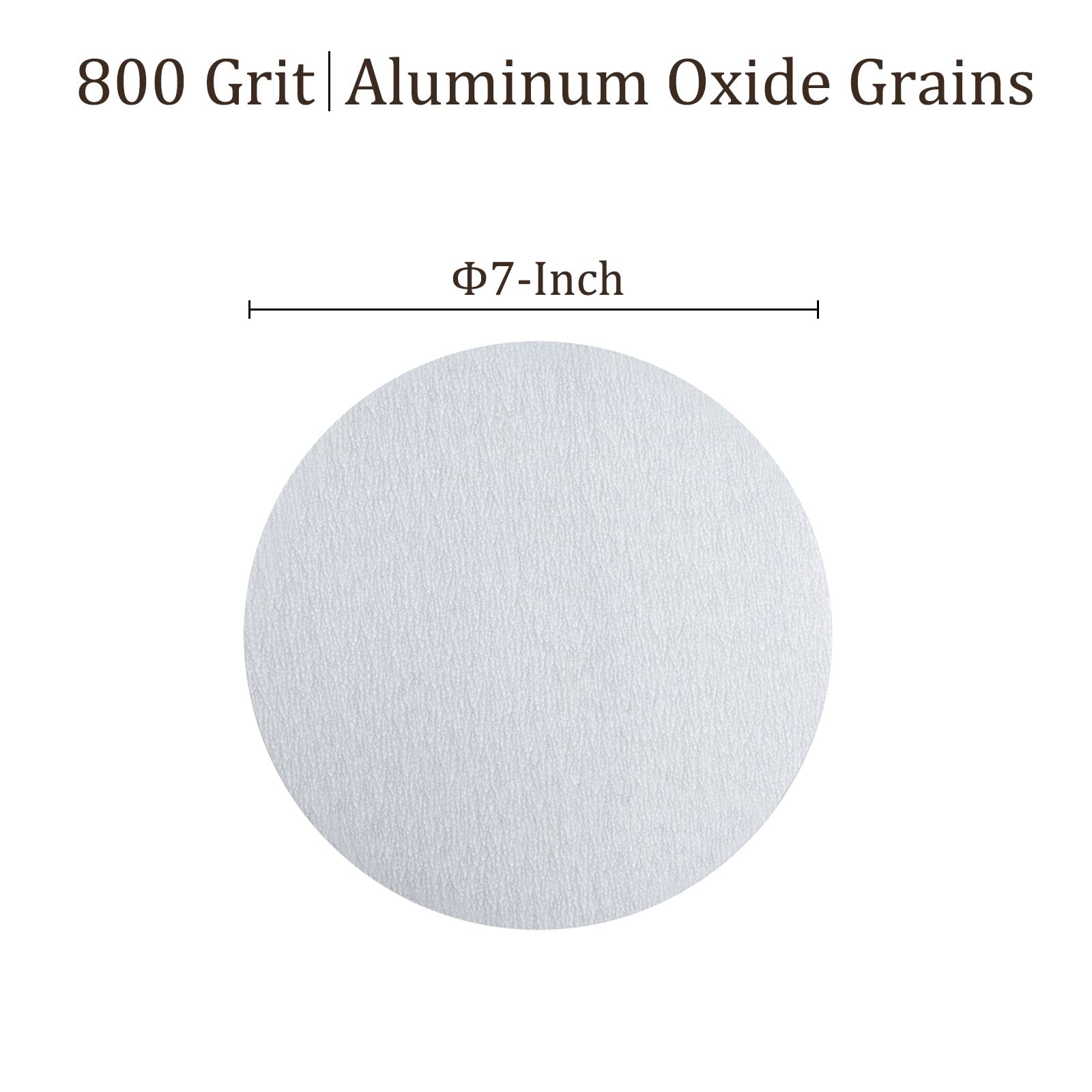 20-Pack 7-Inch Sanding Discs - 800 Grit, Hook & Loop Backing, Aluminum Oxide For Orbital Sander, Smooth Finish On Wood & Metal - View #7