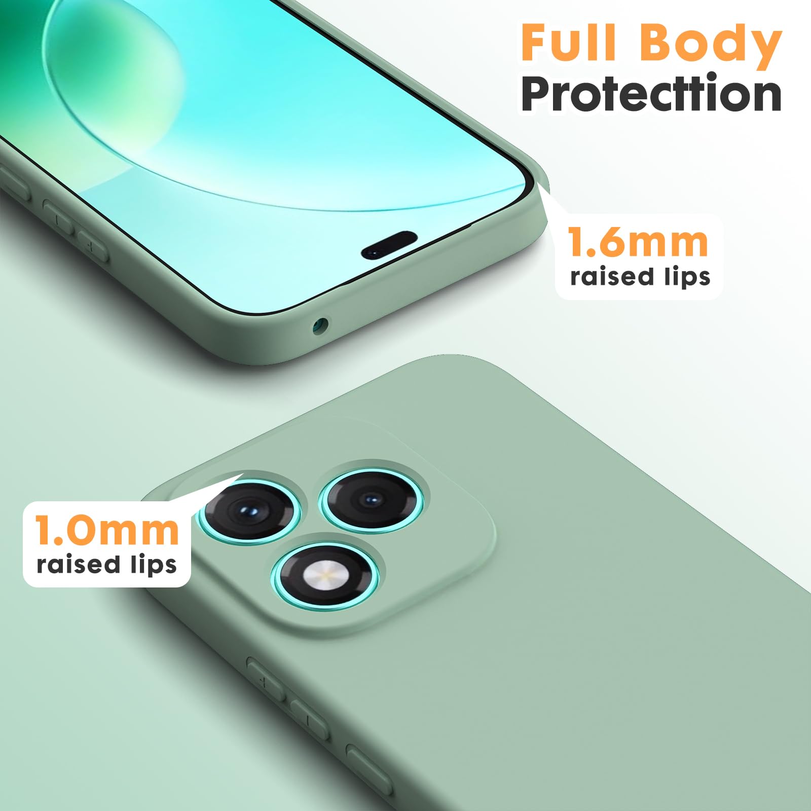 Byvuwiay Cover per Honor 400 Lite, Morbida Silicone Liquida TPU Protettivo Ultra Slim Custodia Antiurto, Custodia Compatibile con Honor 400 Lite - Matcha