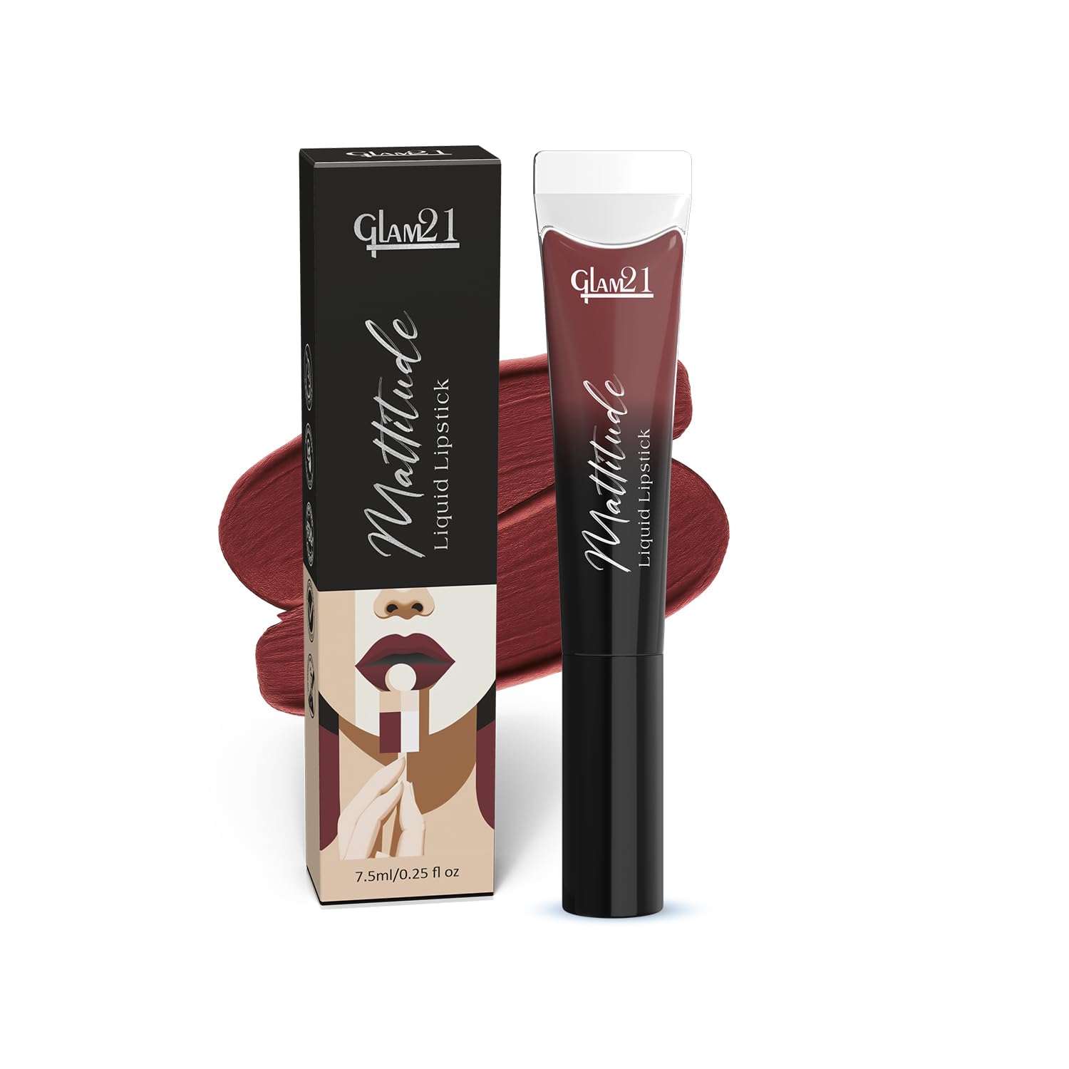Glam21 Mattitude Liquid Matte Lipstick + Free Lip Liner| 16Hr Long Stay | Non-Transfer & Smudge-Proof | Enriched with Vitamin E, Coffee & Cherry Oil | Moisturizing & Comfortable | 7.5ml,Brown Boundary-image-21