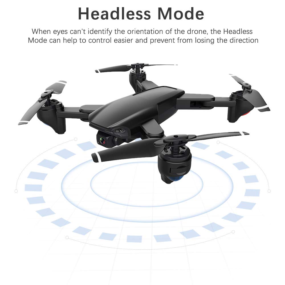 Drone RC, Sg701 Drone RC con Fotocamera 4K Doppia Fotocamera WiFi Drone quadricottero RC Pieghevole con Percorso di Volo Senza Testa con 3 batterie