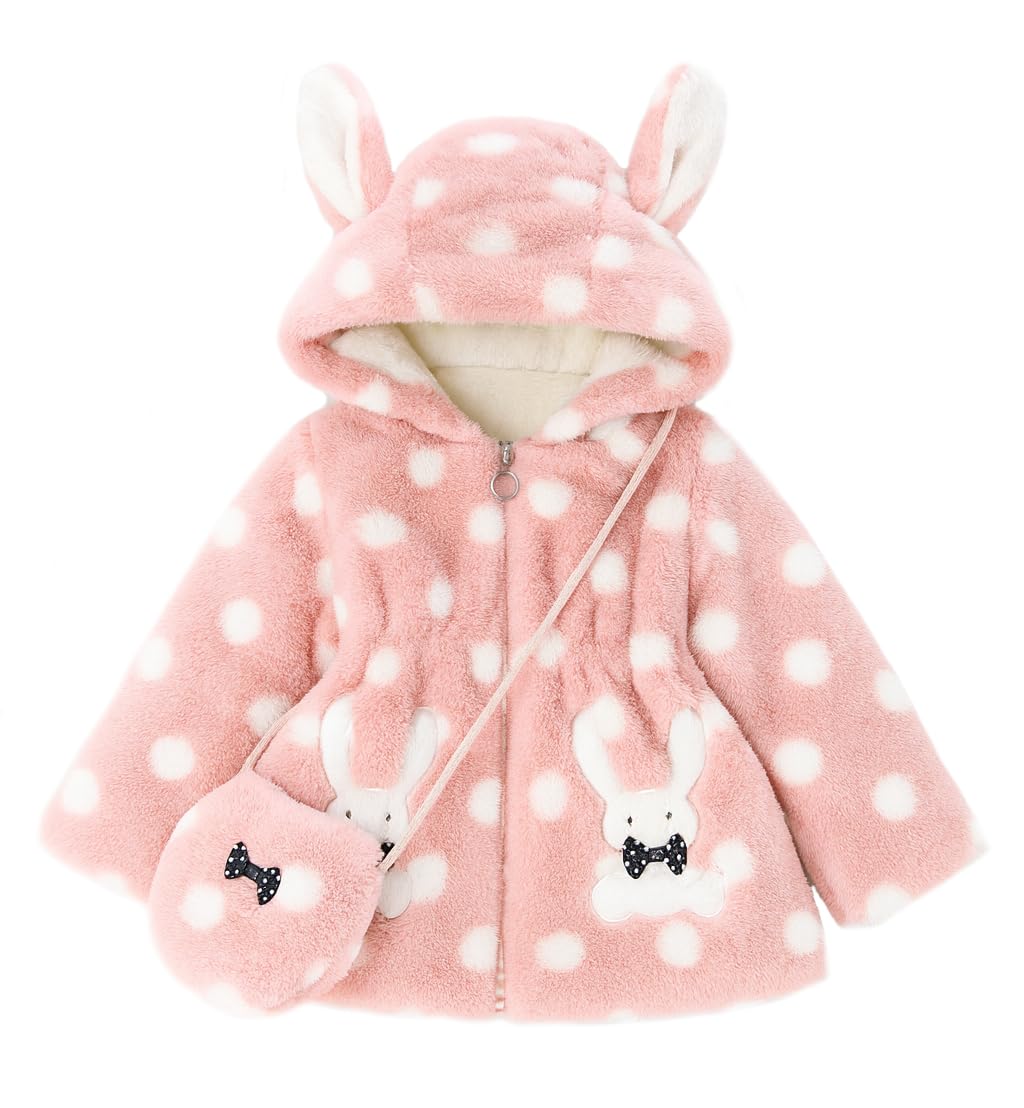 luxurious Wool Fur Warm Winter Outerwear Hooded Baby Jacket Coat with Soft Plush Teddy Bear Bag for Infant Toddler Boy Girl Kids-image-9