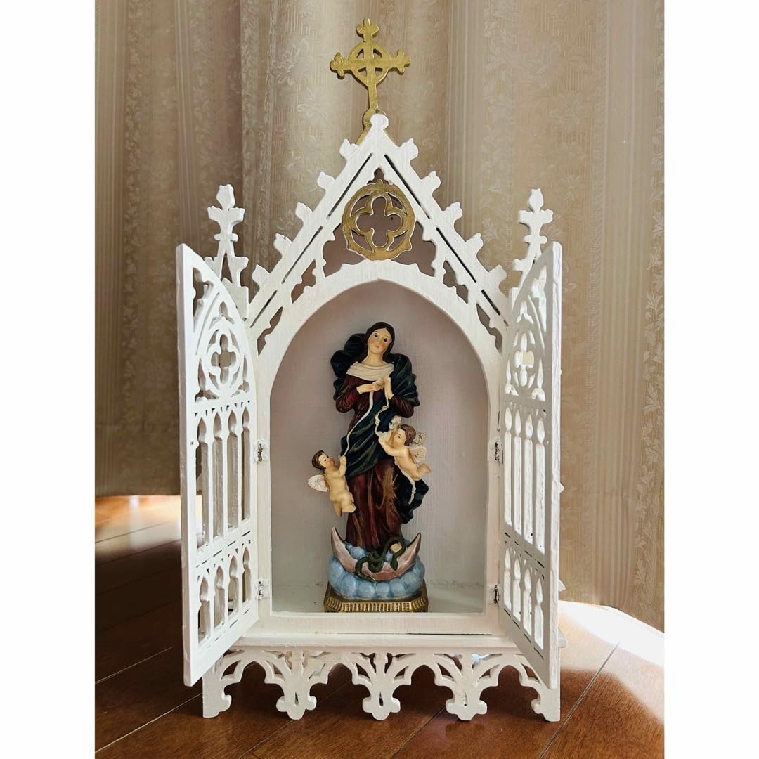 【超希少】✞ゴシック様式祭壇＋マリア像2体＋天使像　カトリック Amazon.co.jp: ゴシック様式祭壇プラスマリア像2体プラス天使像