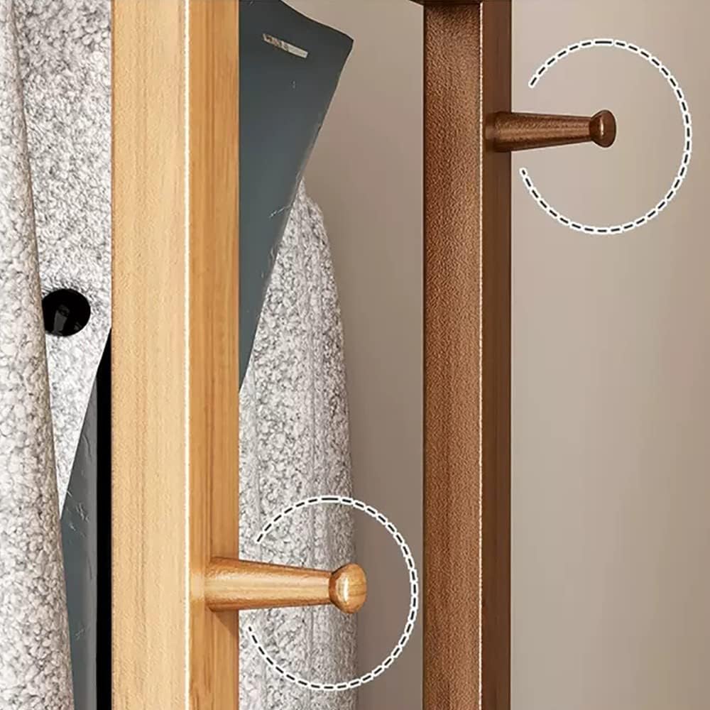 Freestanding Coat Rack with bench, 3 in 1 Entryway Bamboo Hall Tree with Shoe Bench, Storage Shelf Organizer with Hooks and Shoe Rack for Hallway, Easy Assembly 100x28x167cm