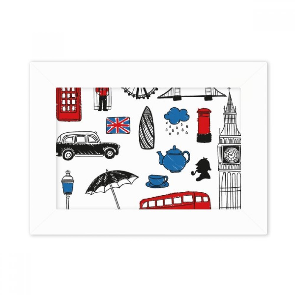 Marco de fotos de Londres Big Ben de 5X7 para transformar un escritorio soso con arte blanco