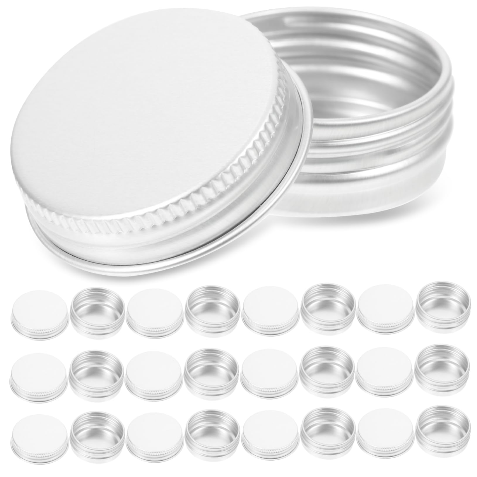 Garneck Screw Lid Round Tin Bottles 15ml Storage Jars Lids Small Tin Cans for Jam Beauty Products