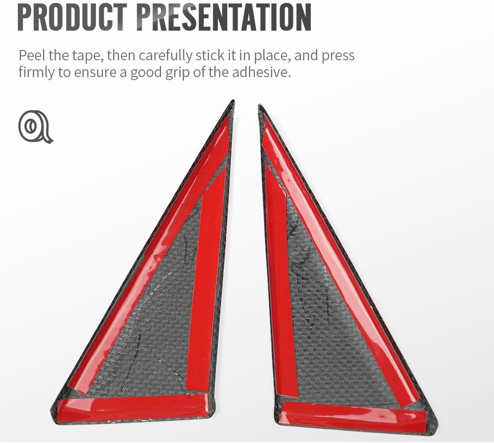 Window Triangle Cover for Bronco Raptor Stroppe Edition Heritage Edition Badlands 2021 2022 2023 2024 2025 2026,Dry Carbon Fiber A-Pillar Panel Trim for Bronco (Glossy Carbon)
