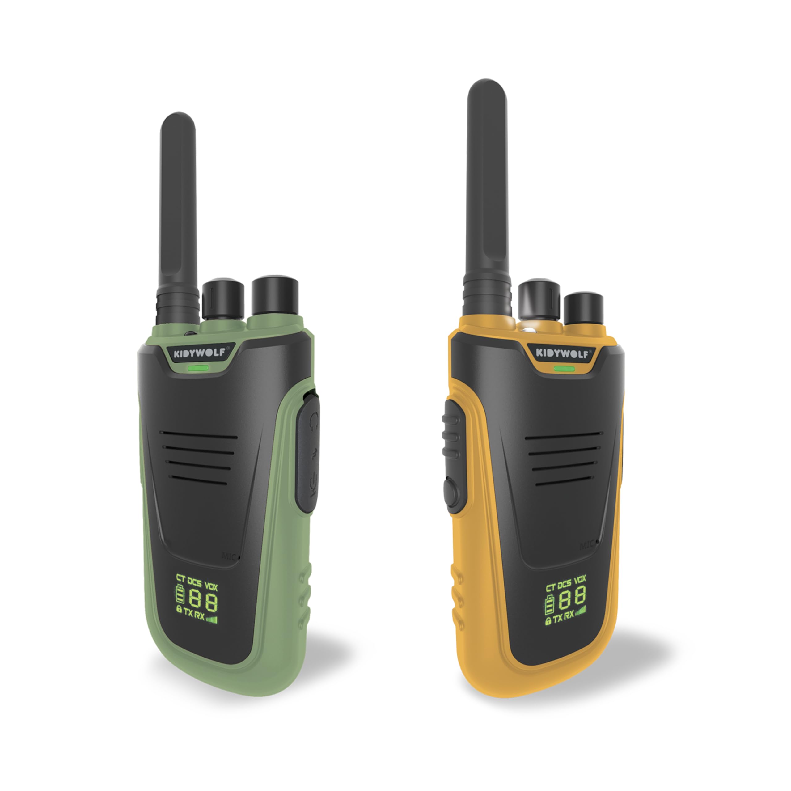 KIDYWOLF Walkie-Talkies mit Taschenlampe grün/orange