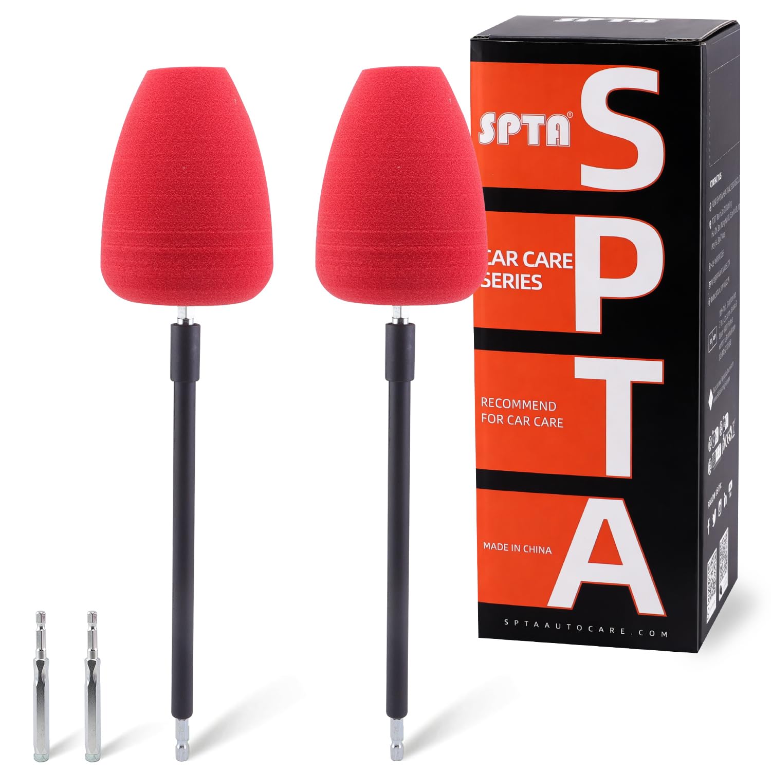 SPTA Metal Polishing Tool, Auto Cylindrical Metal Polish Buffing Polishing Ball, Drill Buffing Sponge Pads Buffing Wheel for Drill Foam, Sponge Buffing for Automotive Car Wheel Hub Care