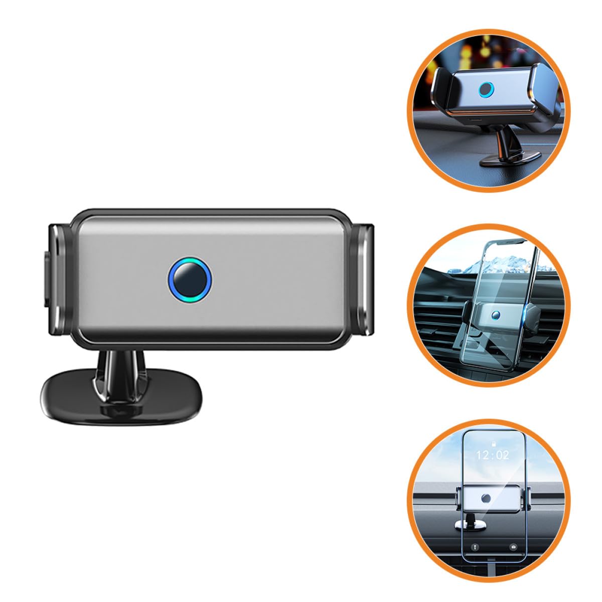 Supporto Telefono Auto Design Auto-bloccante Elettrico, Materiale Abs e Lega di Alluminio, Risparmio Spazio, per Cruscotto e Parabrezza