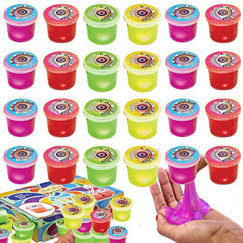 ChefSlime Eye Slime Cool Putty - Non Sticky, Stress & Anxiety Relief, Wet, Super Soft Sludge Toy with an Eye Ball Inside - Party Favor for Kids and Adults - | Pack of 24 PCS