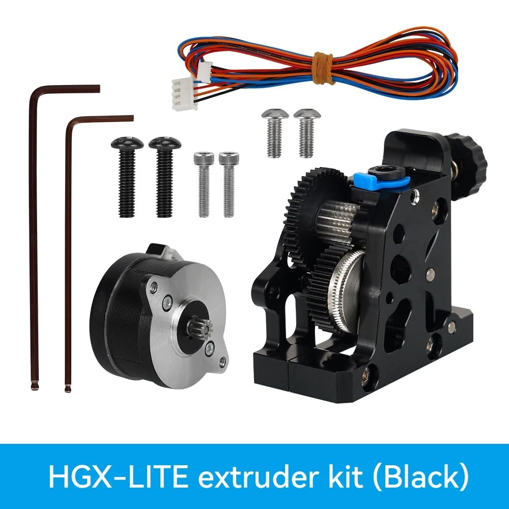 Wakects Extrudeuse HGX-LITE, Conception Métallique, Haute Vitesse Compatible avec Ender 3 V2, CR-10 pour Filaments de 1,75 Mm avec Adhérence et Couple Améliorés (BLACK)