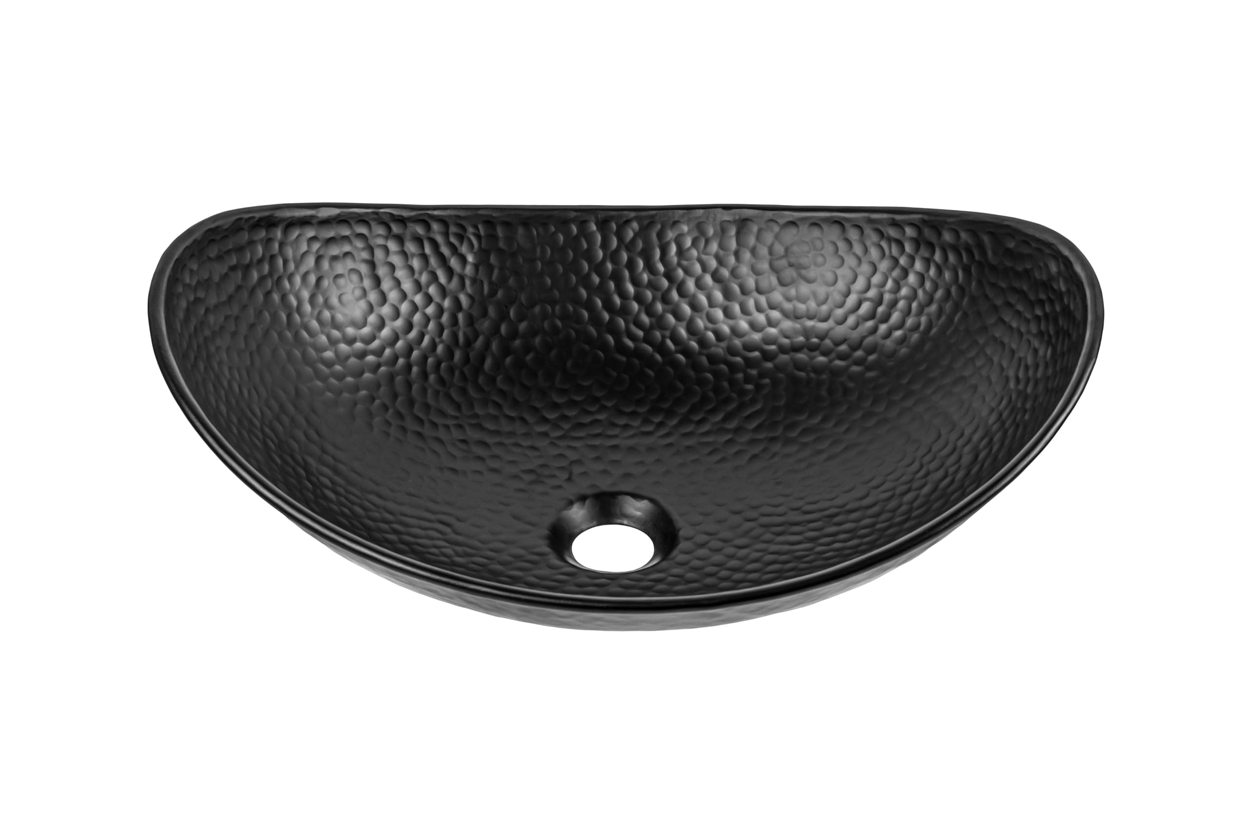 Monarch Abode 19186 Hand Hammered Matte Black Harbor Vessel Bathroom Sink (19 inches)
