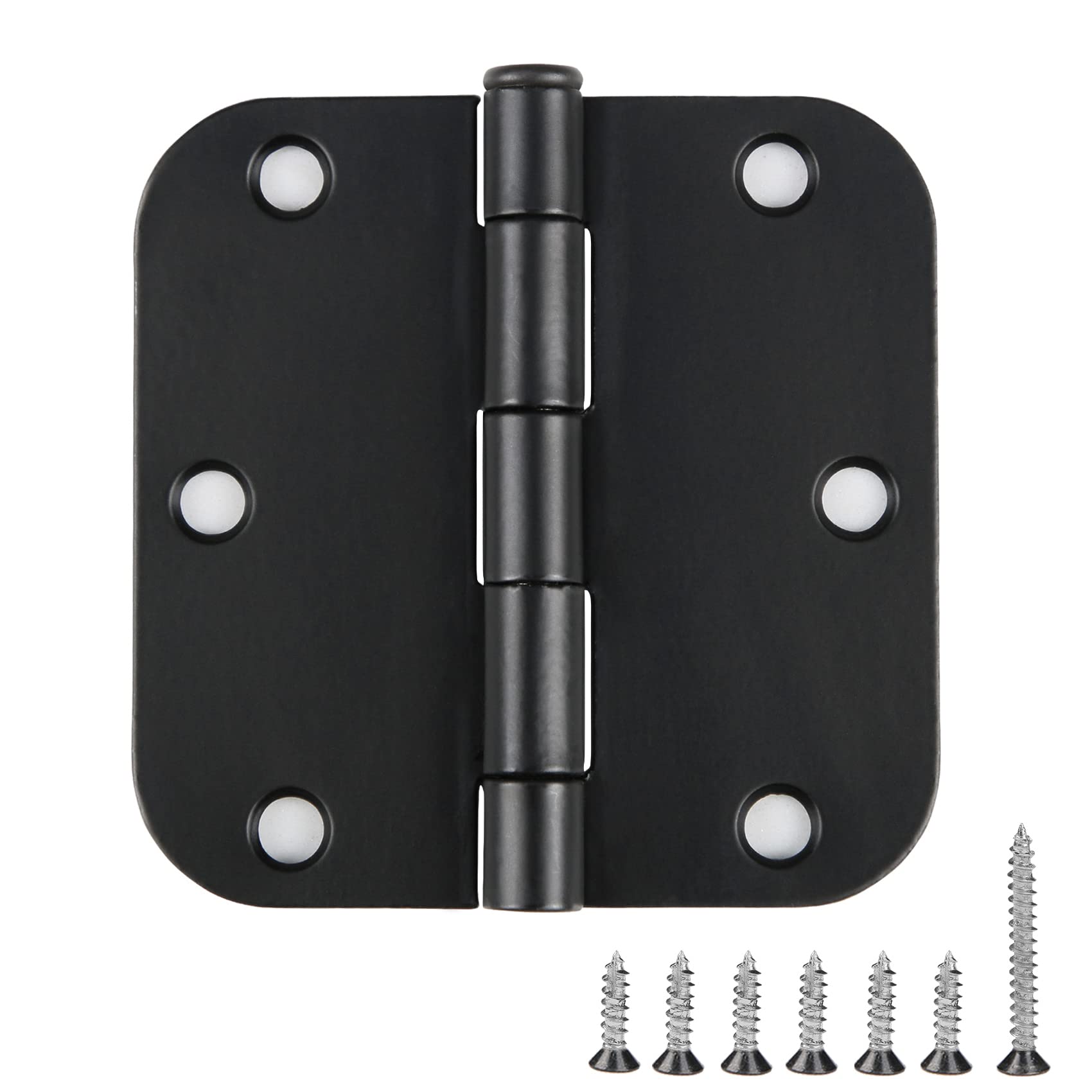 1 Pack Ball Bearing Door Hinges Matte Black 3.5 Inch 5/8" Radius Round Anti Squeak Interior 3-1/2"Flat Iron Bifold Standard Office Bedroom Indoor for Doors 3 ½" Hardware Home House Decor Accessories — view 27