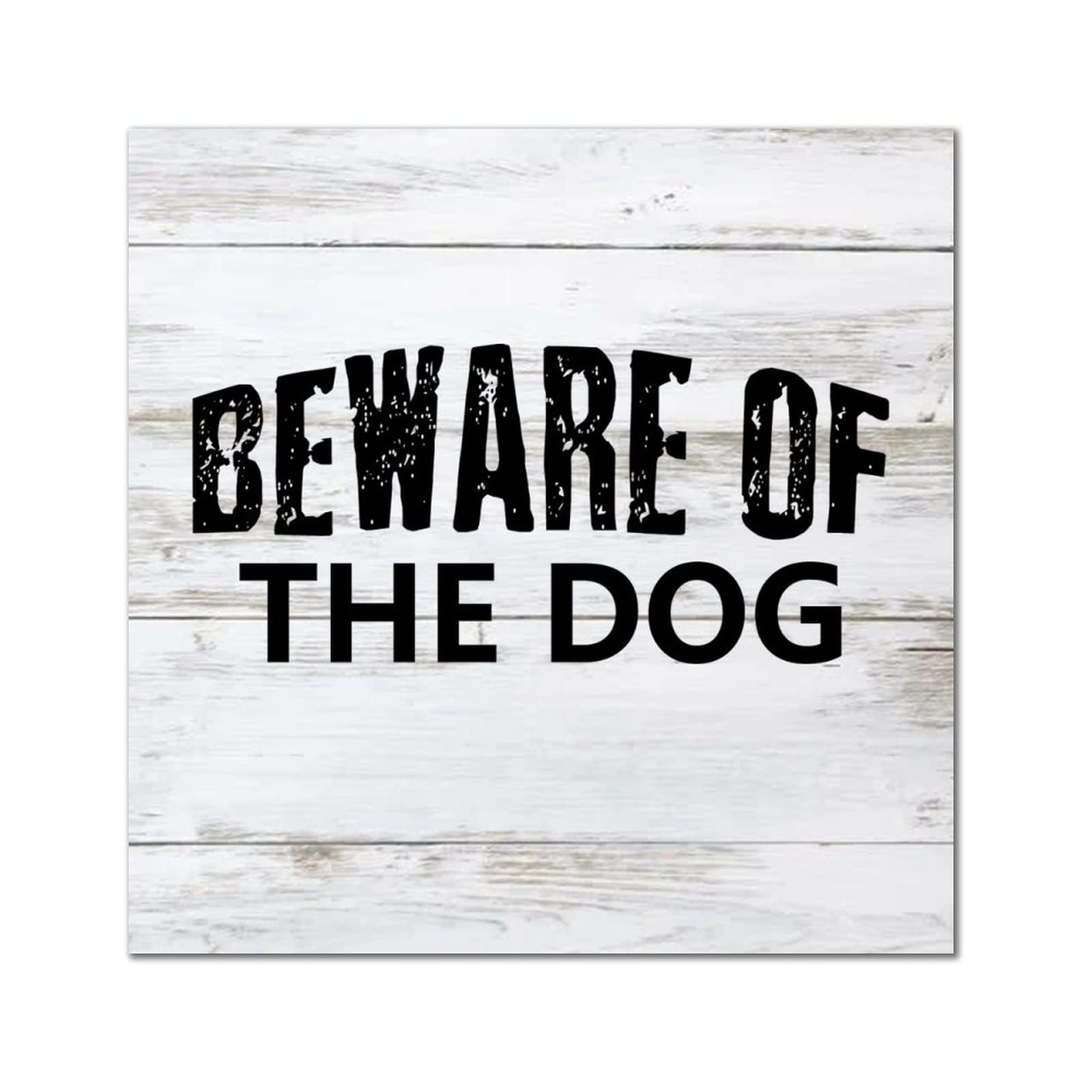 Plaque murale en bois Beware of The Dog 35cm décor rétro