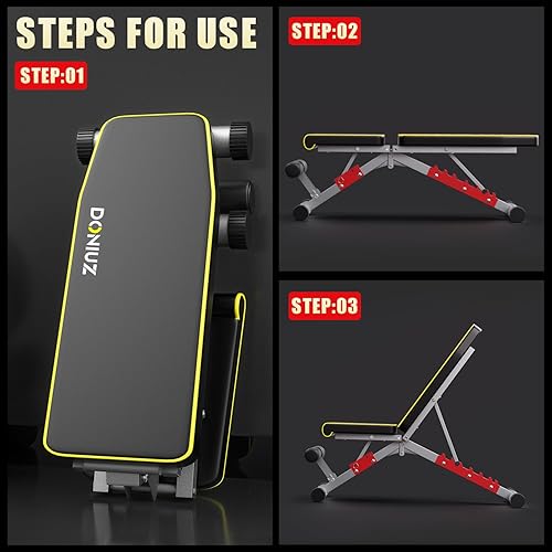 Miniatura 2 de Weight Bench, Adjustable Workout Bench Press Set for Home Gym Strength Training, Easy Assembly Foldable Training Lifting Bench for Small Space