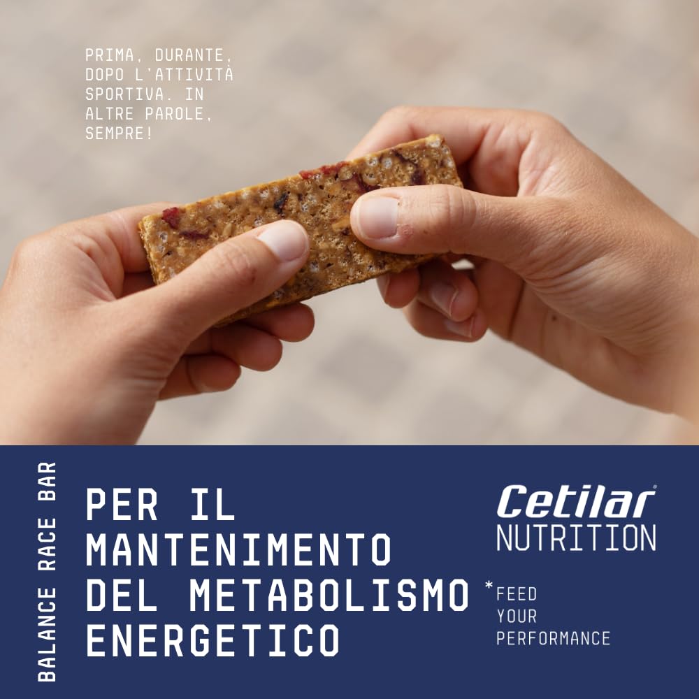 Balance Race Bar Mix, 8 Barrette energetico-proteiche da 40 gr cad., 4 gusti assortiti, formula bilanciata, con Ferro e Magnesio Sucrosomiali®, Energia durante l'allenamento, Cetilar Nutrition