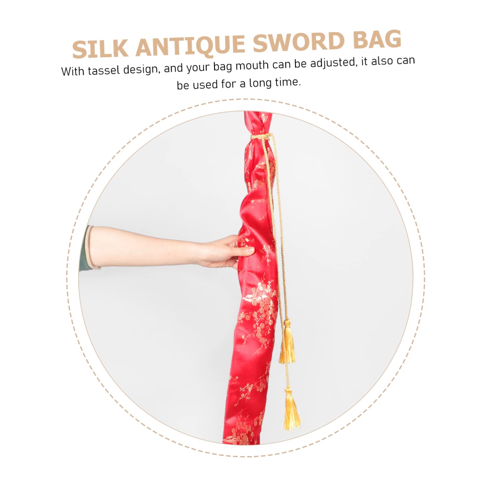 Parliky Swords Protective Pouch Vintage Sword Carry Bag Silk Bag for Swords Storage