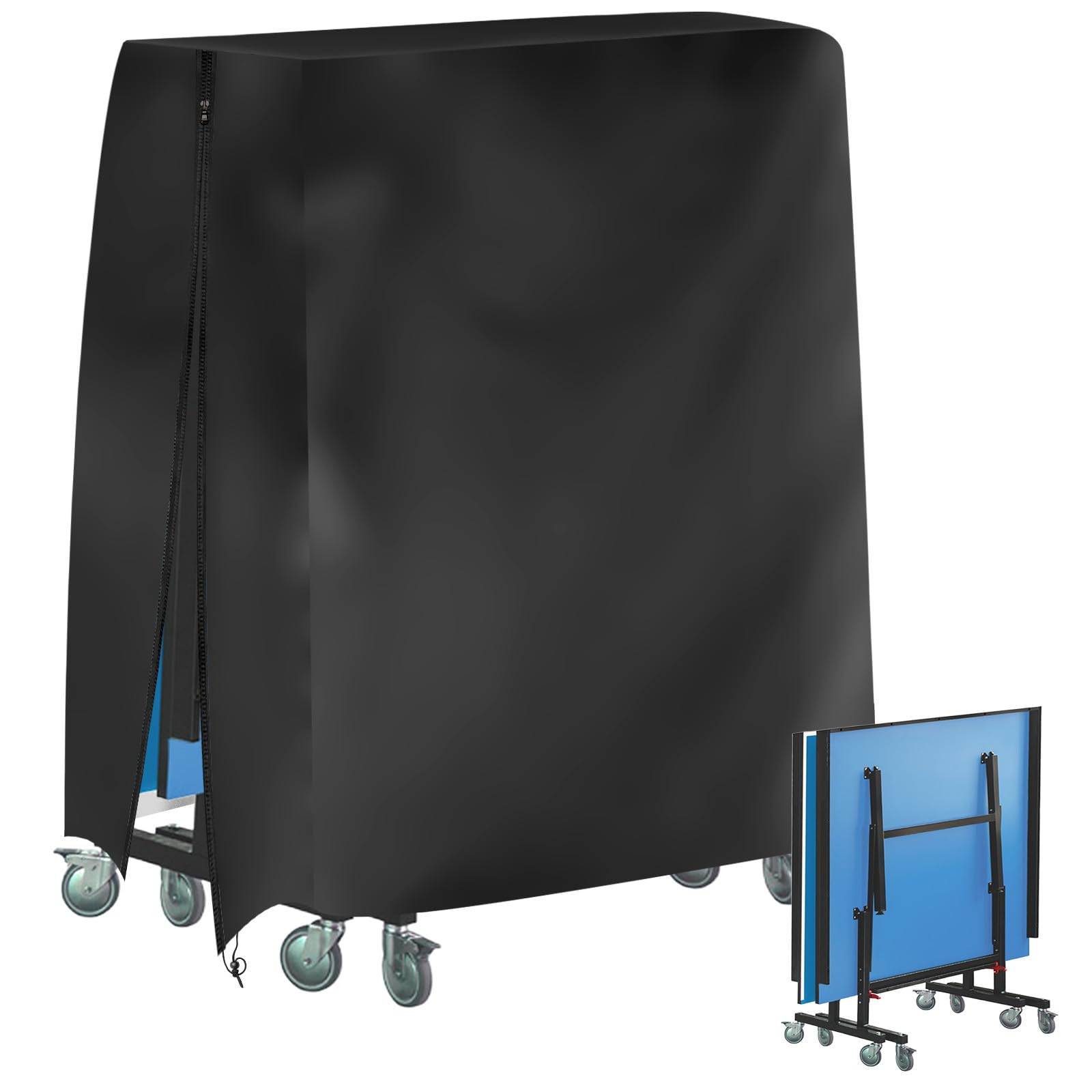 Funda impermeable para mesa de ping pong 185x165x70 cm Oxford resistente UV viento desgarros interior exterior