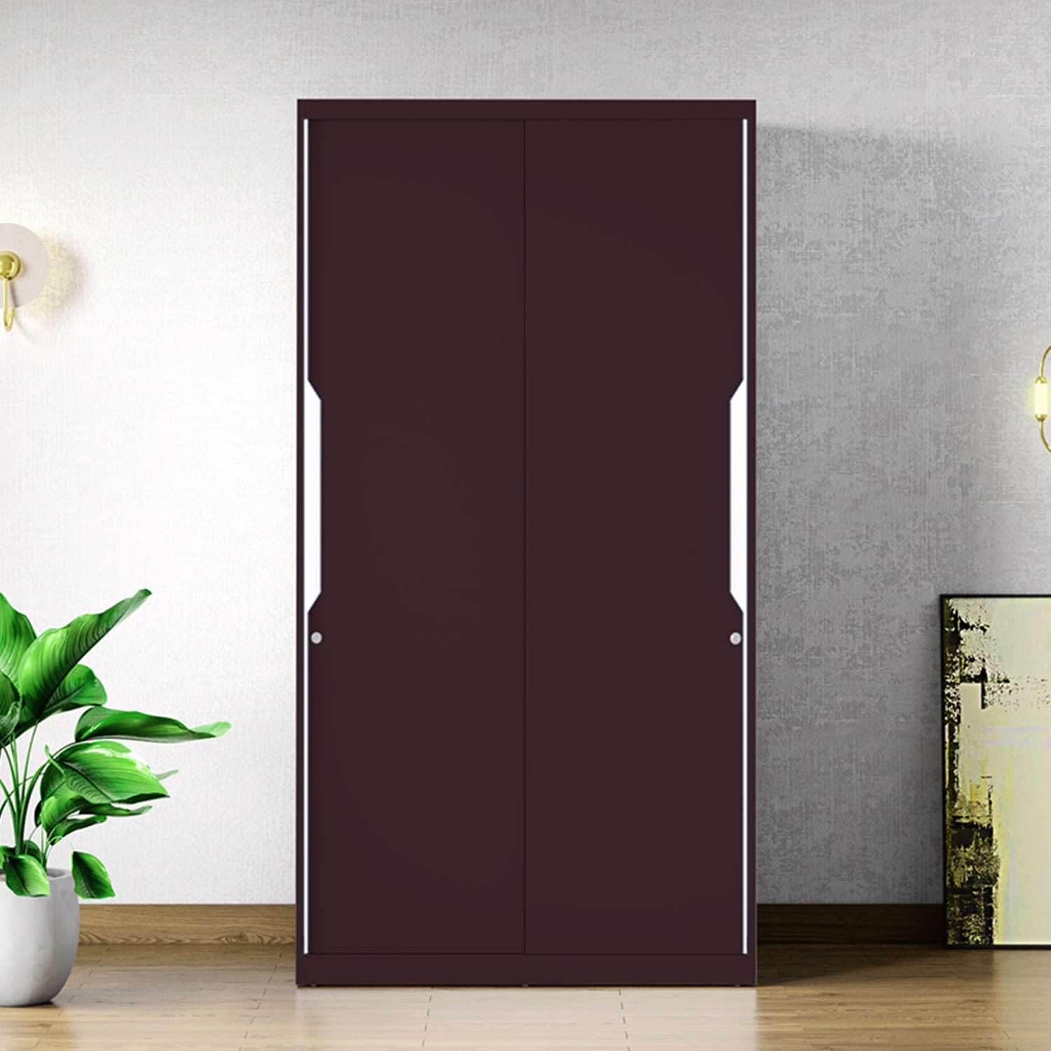 GODREJ INTERIO Almirah Slide N Store Compact 2-Door Steel Sliding Wardrobe for Clothes (Textured Shell Wine Red), 1-Year Warranty, 5 Shelves, 1 Drawer-image-35