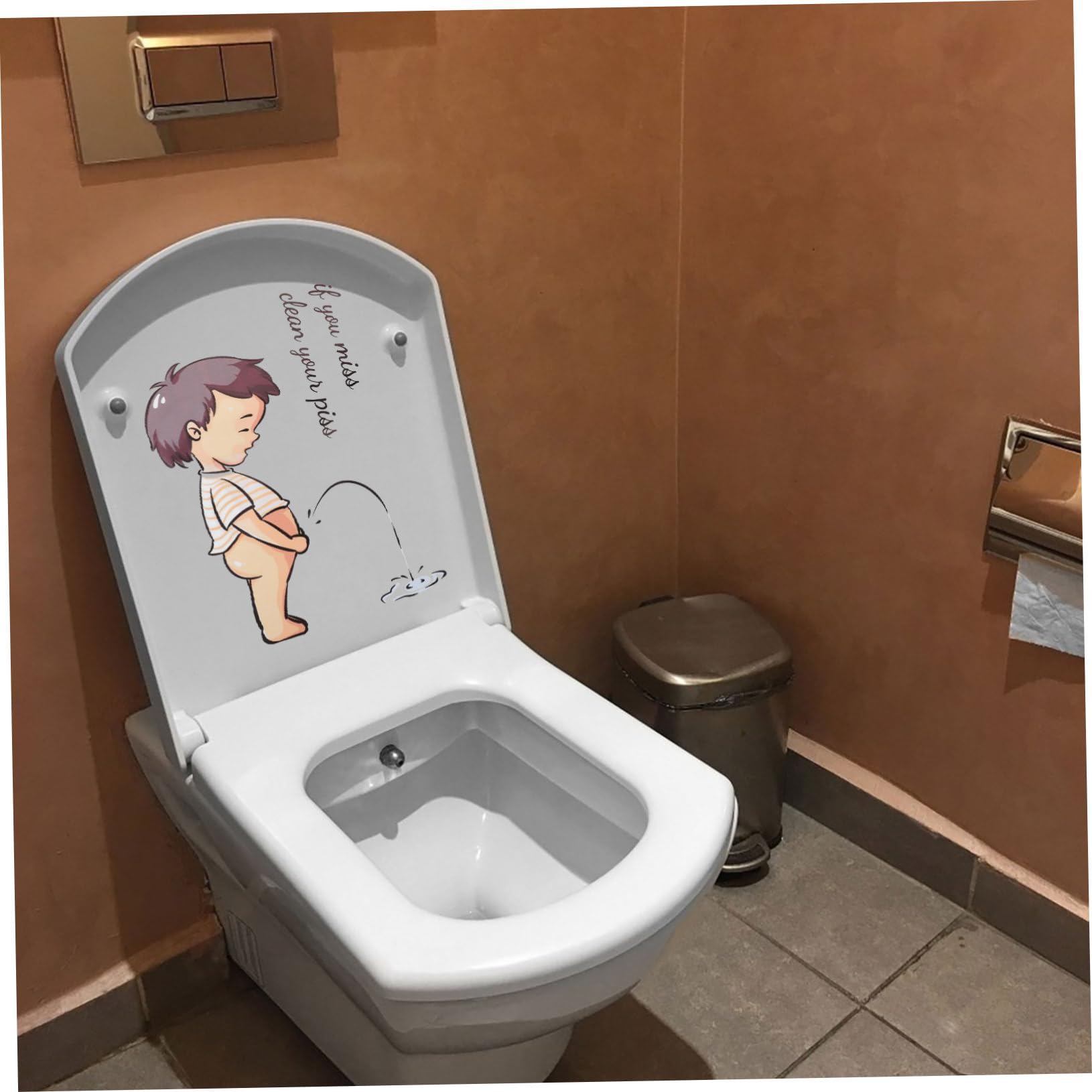 HOMSFOU 10blätter Lustige Toiletten-sitz Aufkleber Für Mädchen Selbstklebende Wanddekoration Mit Spruch Wenn Verfehlst Putze Deinen Piss Für Und Badezimmer