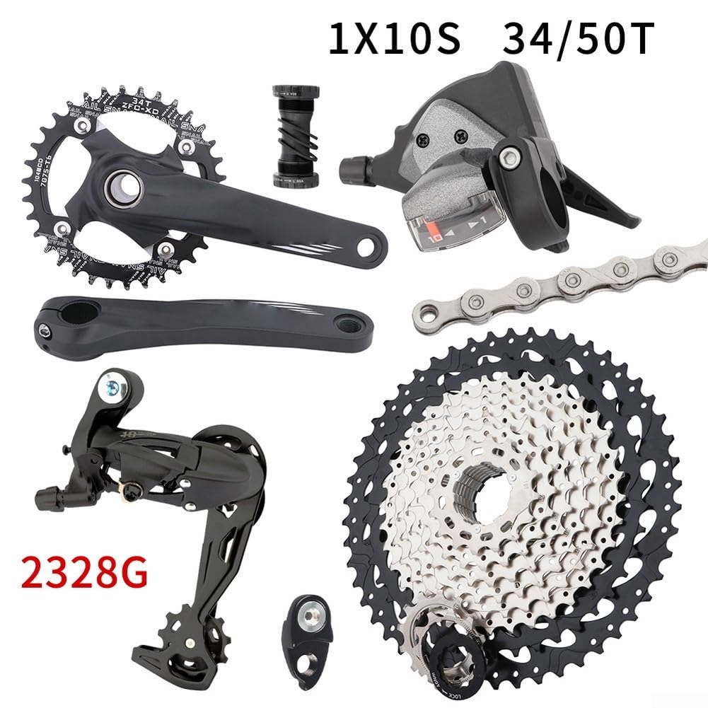 Kit de bicicleta de aluminio de 10 velocidades, plato 34T, engranaje 50T
