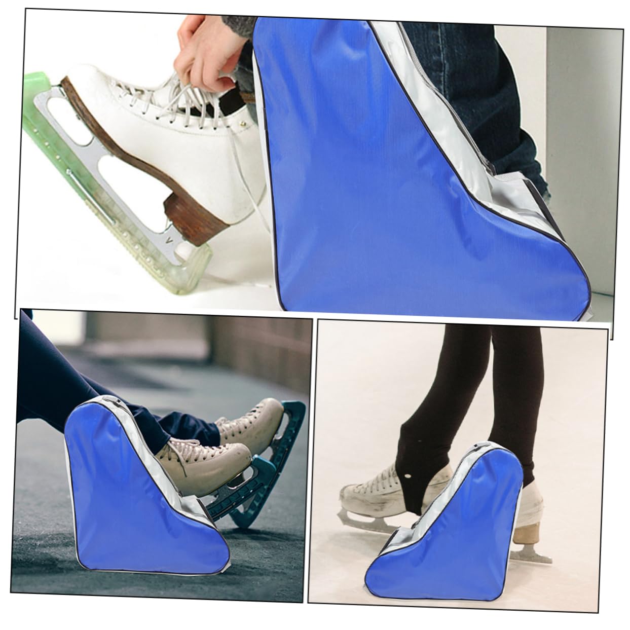 BESPORTBLE Borsa Pattini Triangolare 2 Pezzi in Stoffa per Bambine | Tracolla Integrata, Formato Leggero e Portatile, Adatta a Roller Skates e Figure Skating