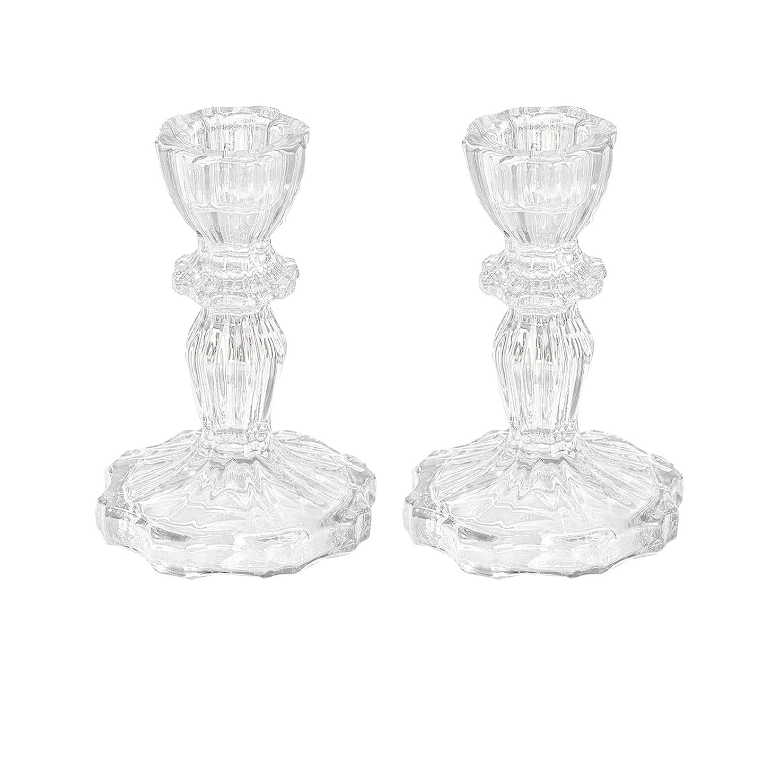 Glass Candlestick Holder for Christmas, Wedding, Birthday Parties