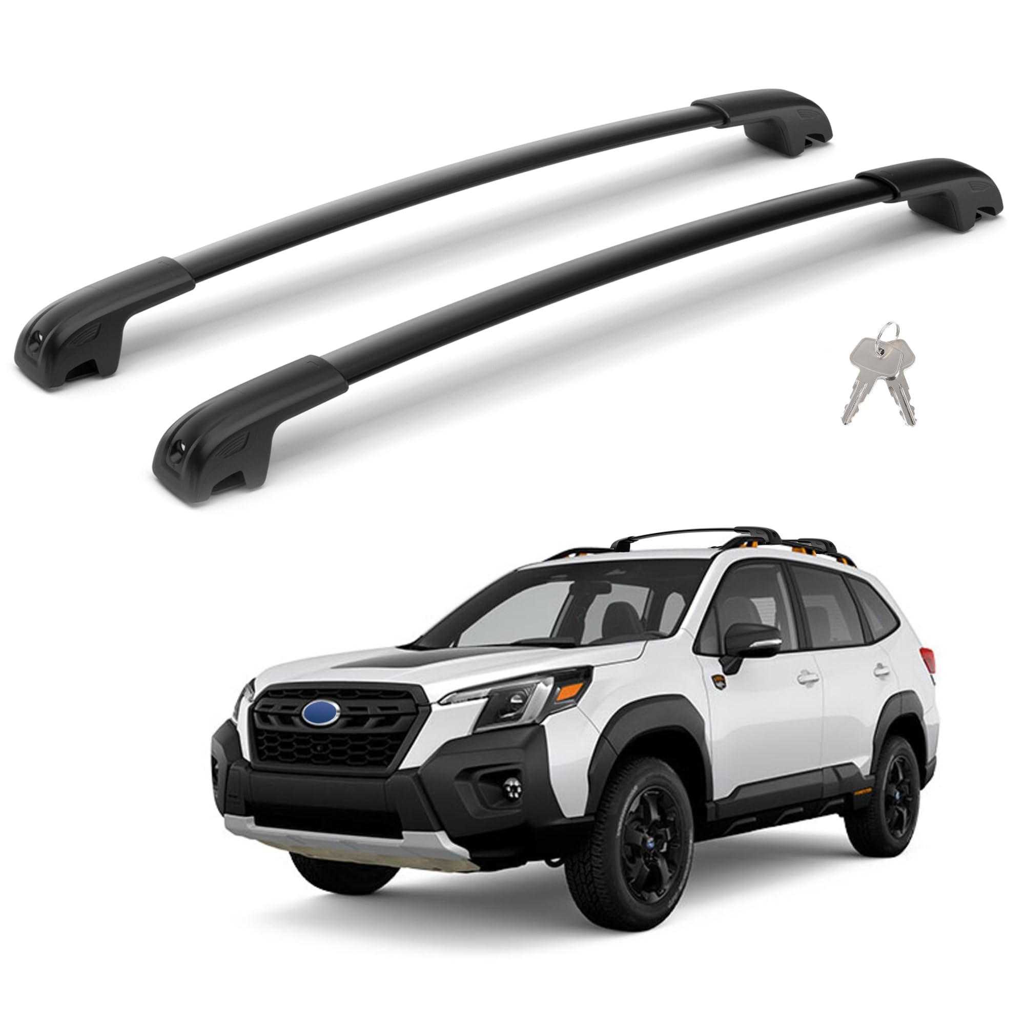 300Lbs Lockable Roof Rack Crossbars Compatible with Subaru Forester Wilderness 2022-2026, Heavy Duty Aluminum Anti-Corrosion Cross Bar Fit Luggage Luggage Kayaks Bicycles Snowboard