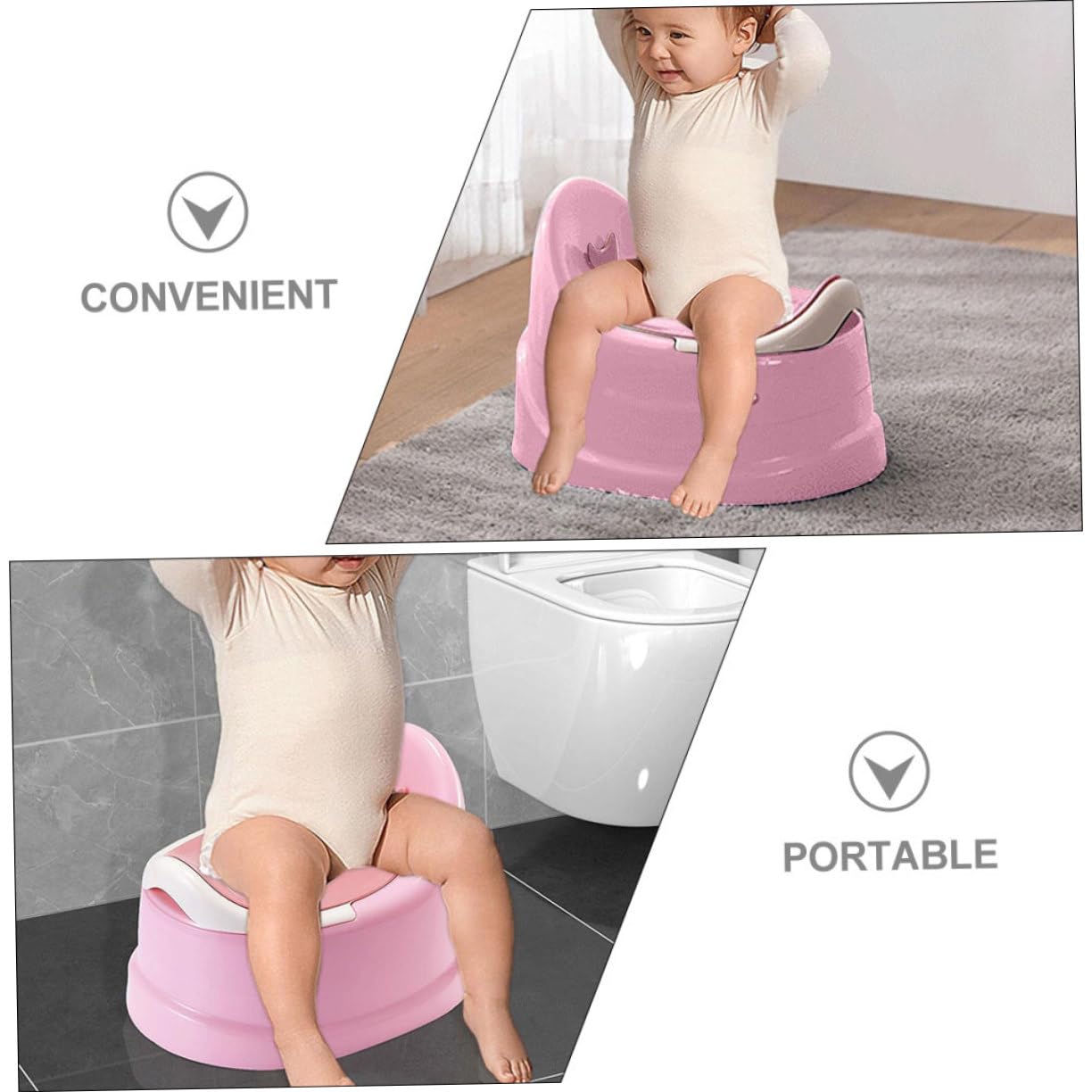 Orinal para Niños Pequeños Rosa Pp Portátil y Reutilizable